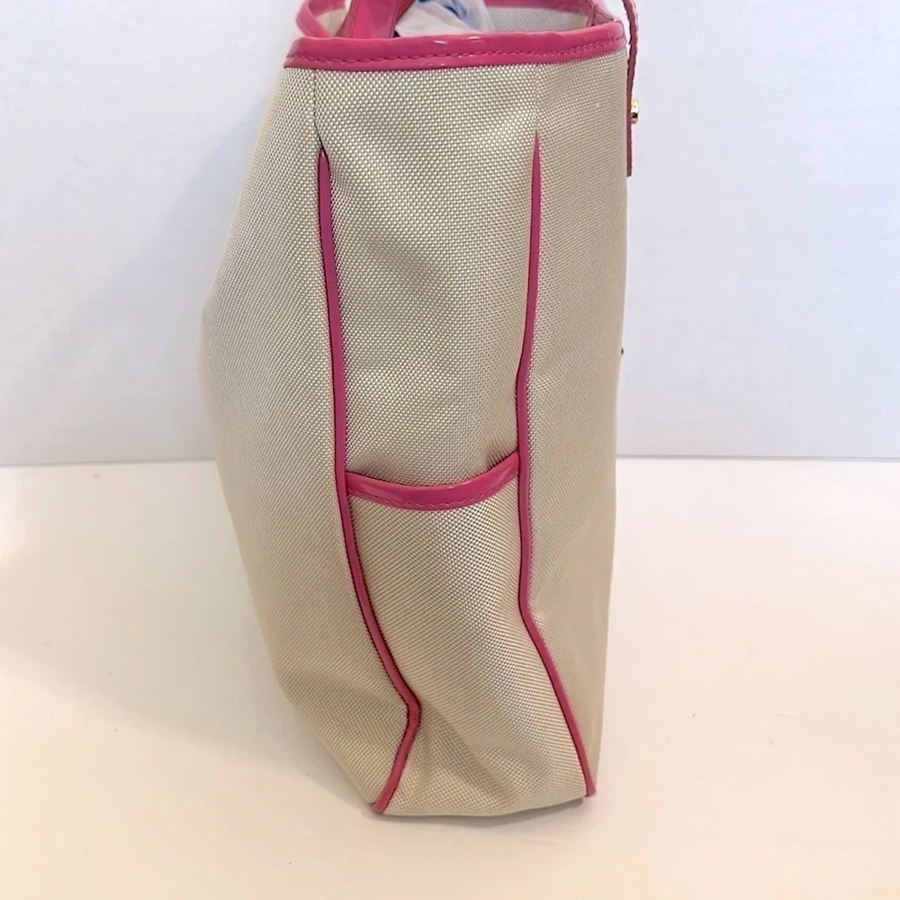 Victoria Secret Pink Cream Canvas Tote /Satchel Medium GUC